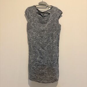 Lina Tomei Women's Sleeveless Dress Blue Linen Large Made In Italy Pockets